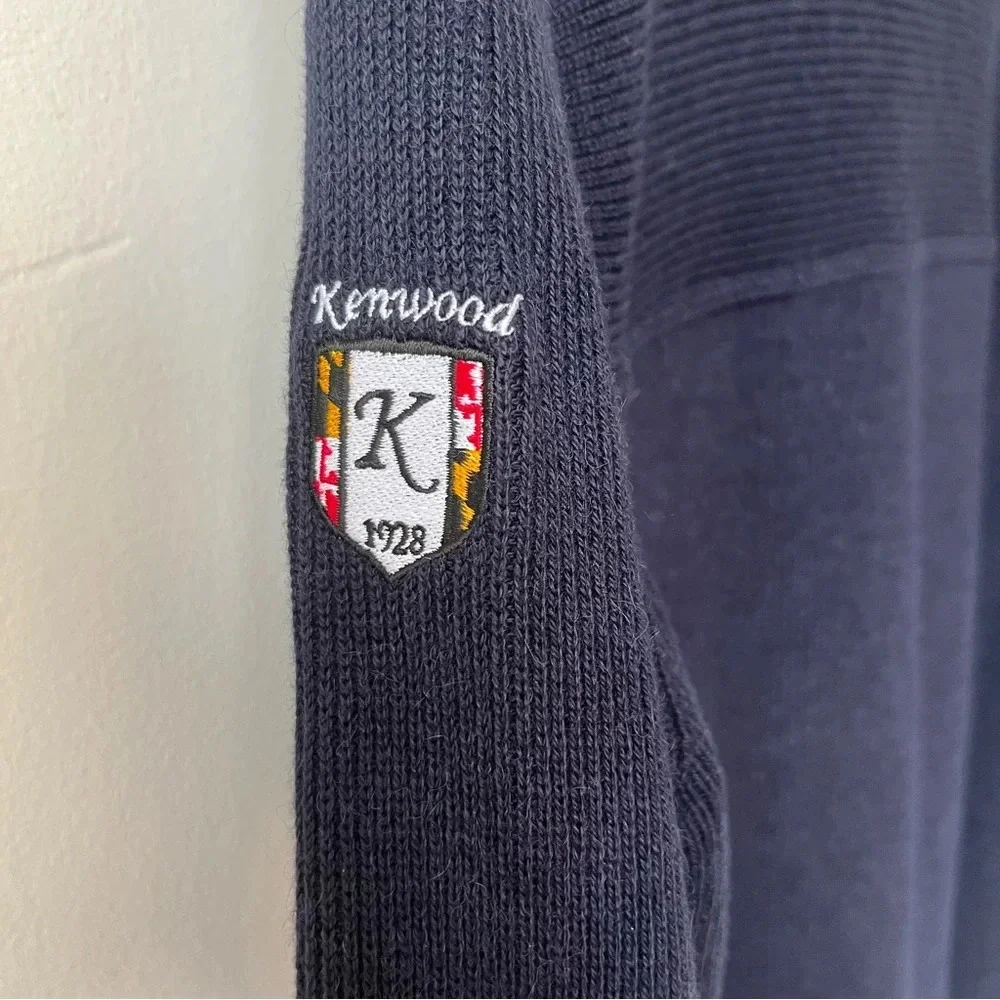 NWT Bobby Jones Mock Sweater Baby Alpaca Pima Cotton Navy Kenwood Country Club